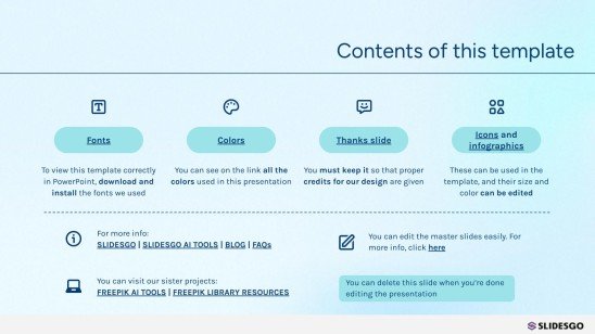 Plantilla de presentación Degradado azul