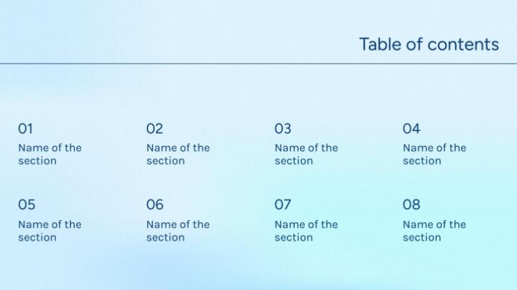 Plantilla de presentación Degradado azul