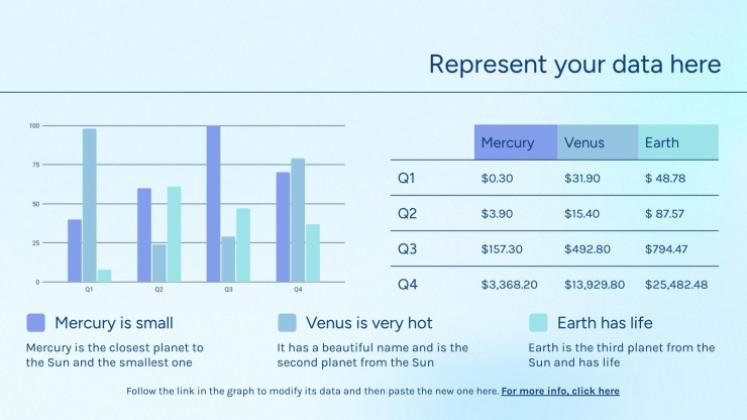 Plantilla de presentación Degradado azul