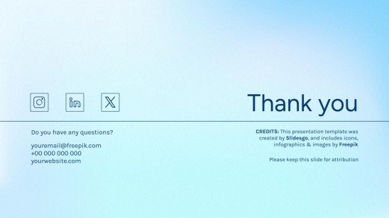 Plantilla de presentación Degradado azul