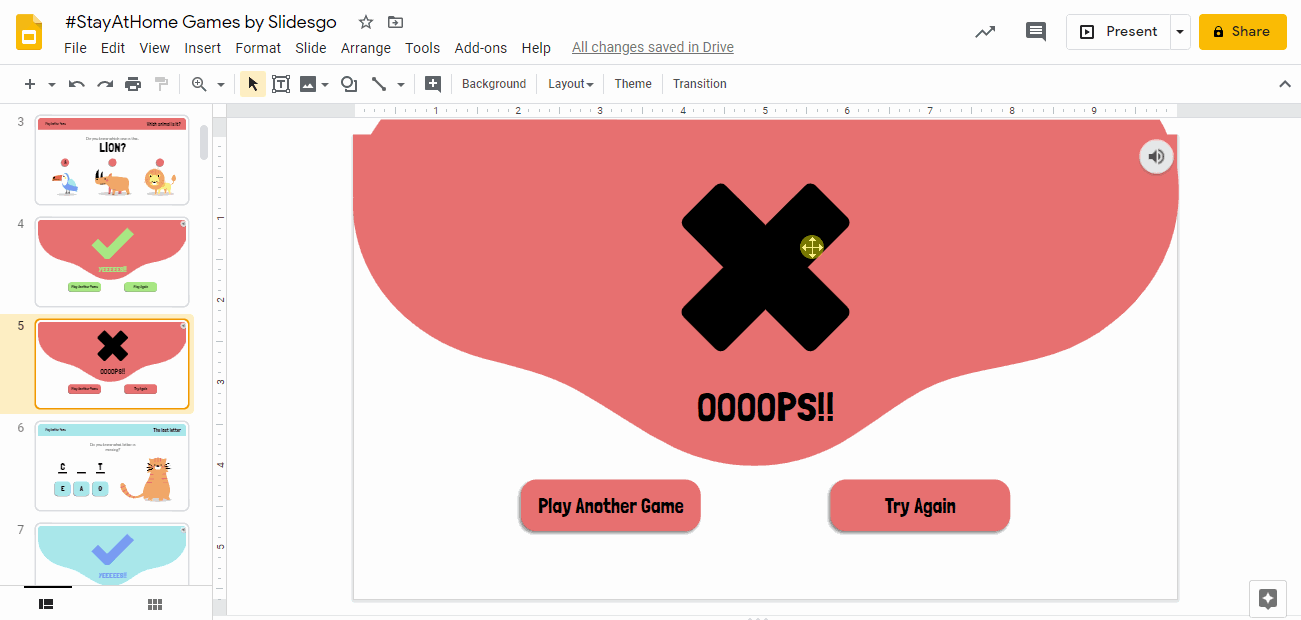 Google Slides - Games for the Letter O (5 mini games) (Distance