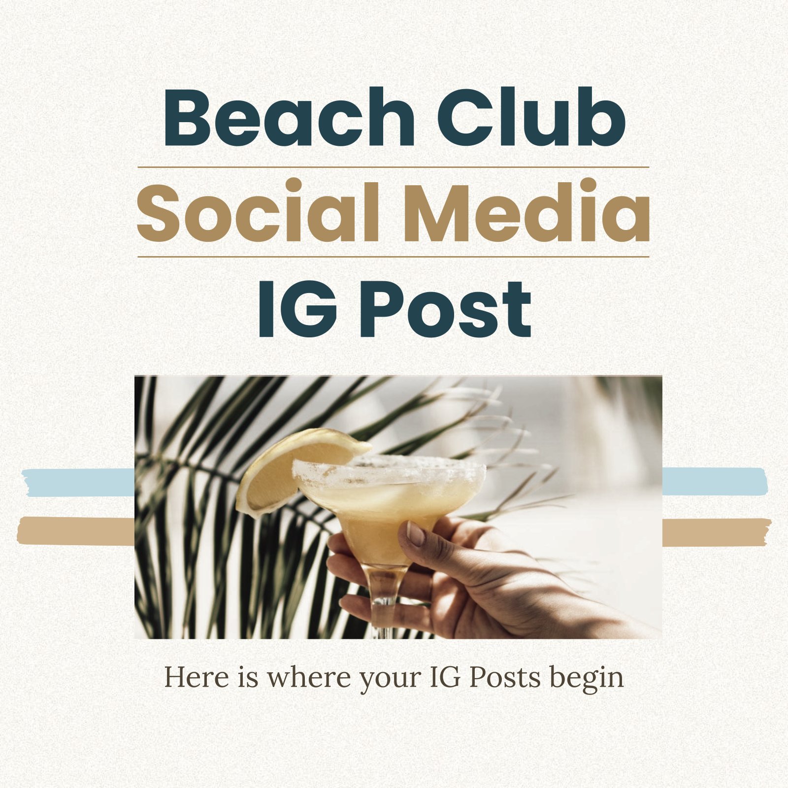 Beach Club Social Media IG Post Präsentationsvorlage