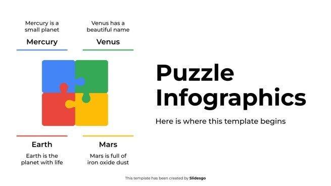 Modelo de apresentação Infográficos de quebra-cabeça
