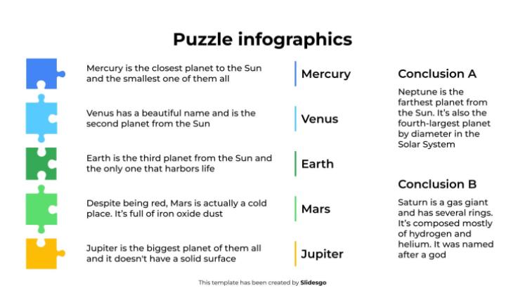 Modelo de apresentação Infográficos de quebra-cabeça