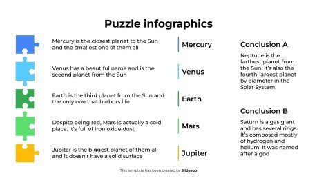 Modelo de apresentação Infográficos de quebra-cabeça