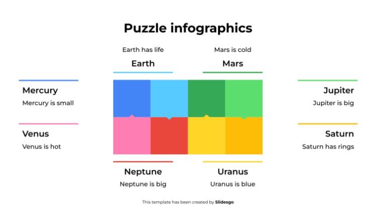 Modelo de apresentação Infográficos de quebra-cabeça