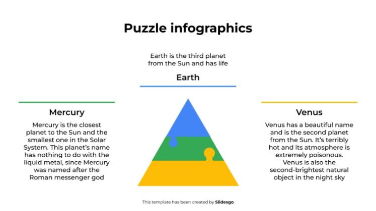 Modelo de apresentação Infográficos de quebra-cabeça