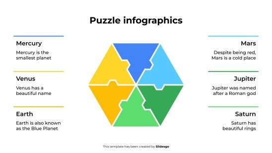 Modelo de apresentação Infográficos de quebra-cabeça
