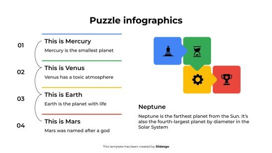 Modelo de apresentação Infográficos de quebra-cabeça