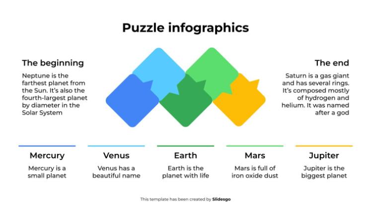 Modelo de apresentação Infográficos de quebra-cabeça