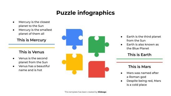 Modelo de apresentação Infográficos de quebra-cabeça