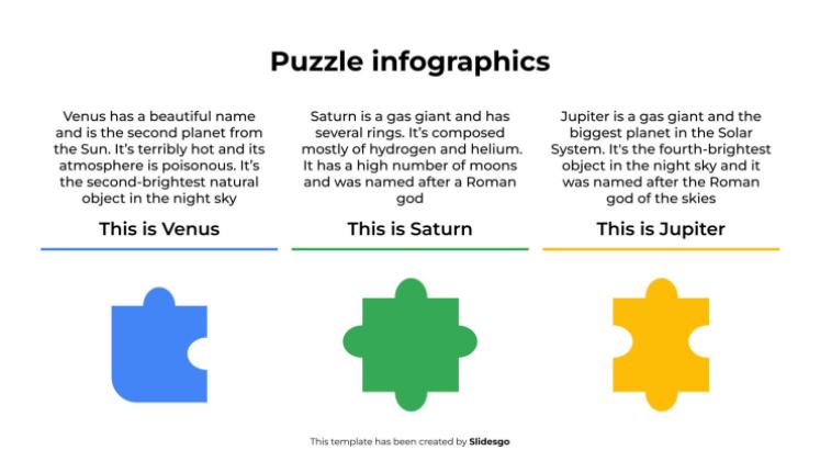 Modelo de apresentação Infográficos de quebra-cabeça