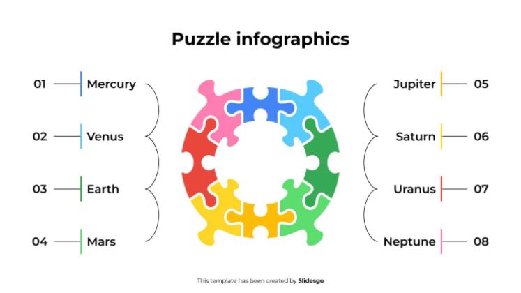 Modelo de apresentação Infográficos de quebra-cabeça