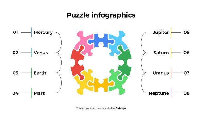 Modelo de apresentação Infográficos de quebra-cabeça