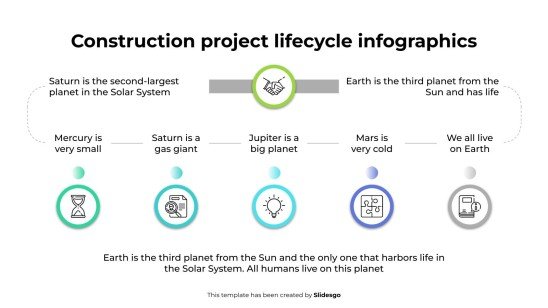 Infografiken zum Lebenszyklus von Bauprojekten Präsentationsvorlage