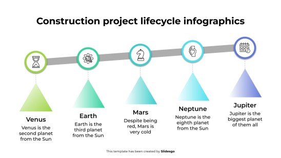 Infografiken zum Lebenszyklus von Bauprojekten Präsentationsvorlage