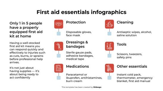 First Aid Guide Infographic First Aid Essentials Infographics Template