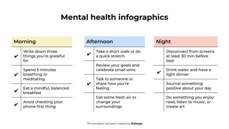 Infografiken zum Thema psychische Gesundheit Präsentationsvorlage