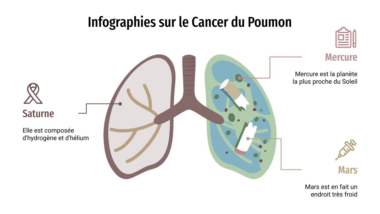 Infographies sur le Cancer du Poumon Google Slides et PPT