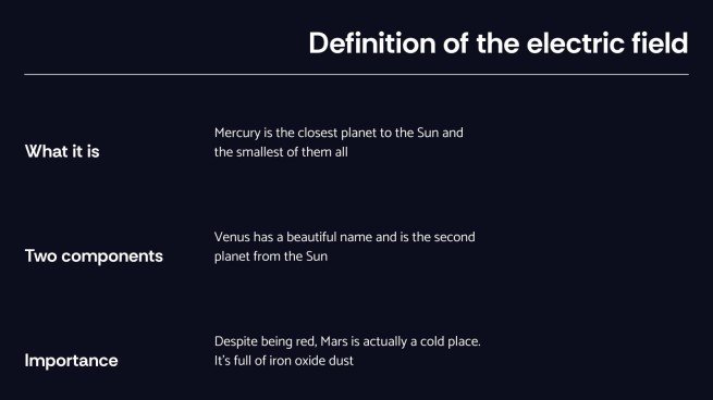 Modelo de apresentação Conceitos de campo elétrico