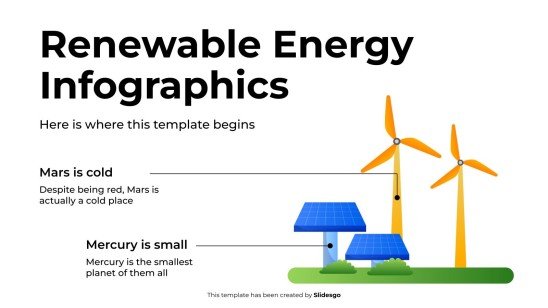 Modelo de apresentação Infográficos sobre energias renováveis