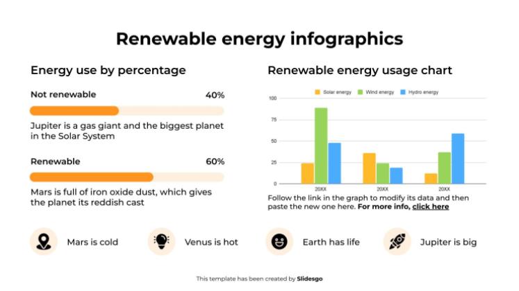 Modelo de apresentação Infográficos sobre energias renováveis