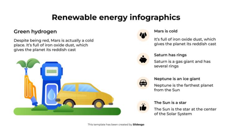Modelo de apresentação Infográficos sobre energias renováveis