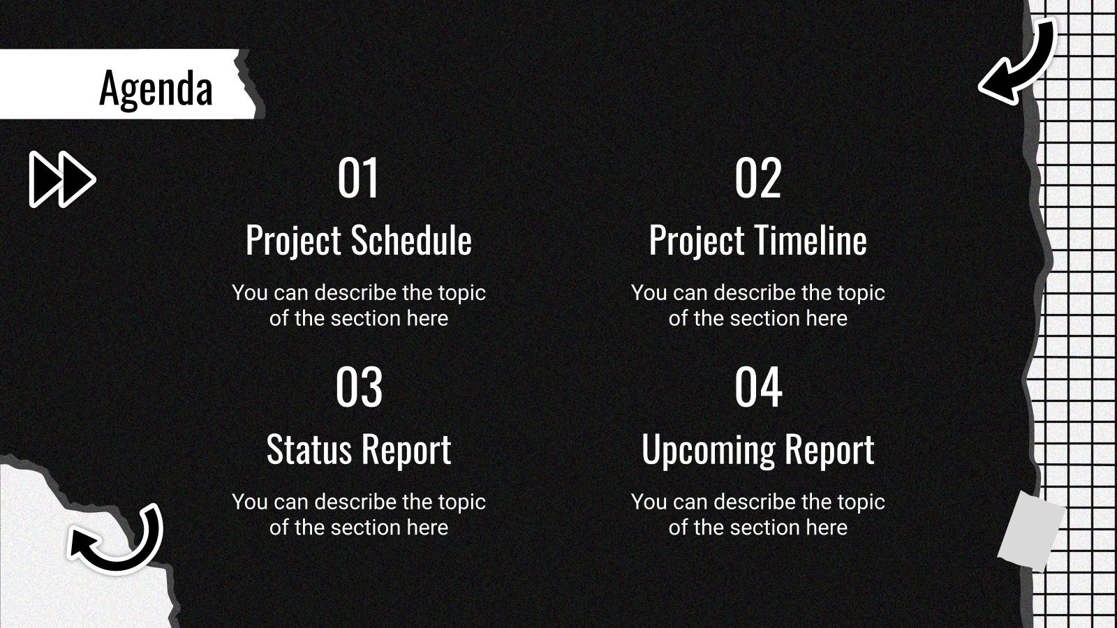 Reunión profesional estilo scrapbook Google Slides y PPT