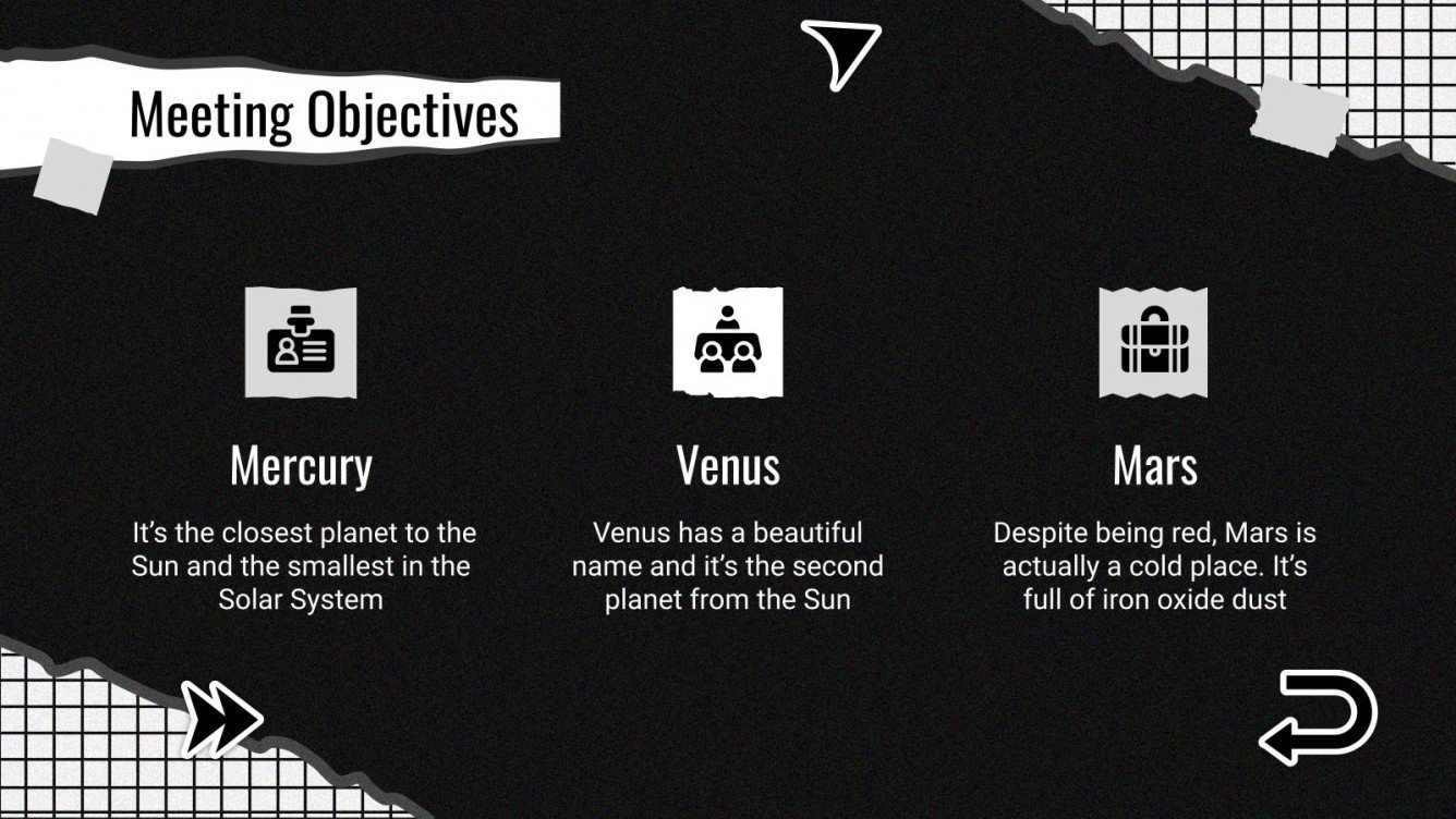 Reunión profesional estilo scrapbook Google Slides y PPT