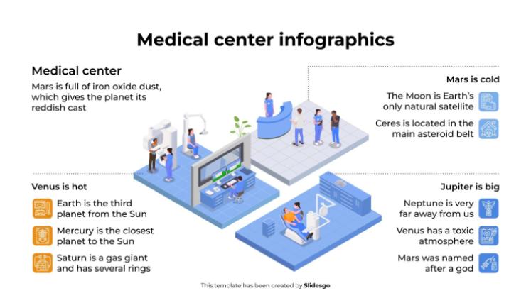 Modelo de apresentação Infográficos do Centro Médico