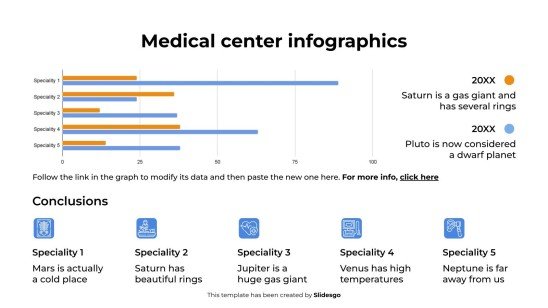 Modelo de apresentação Infográficos do Centro Médico