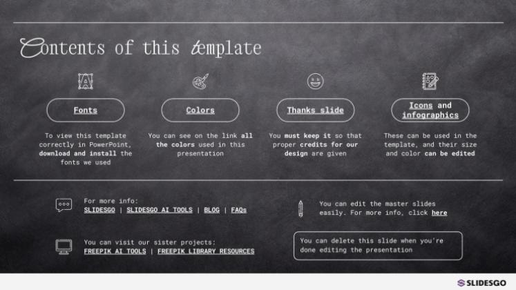 창의적인 칠판 디자인 프레젠테이션 템플릿