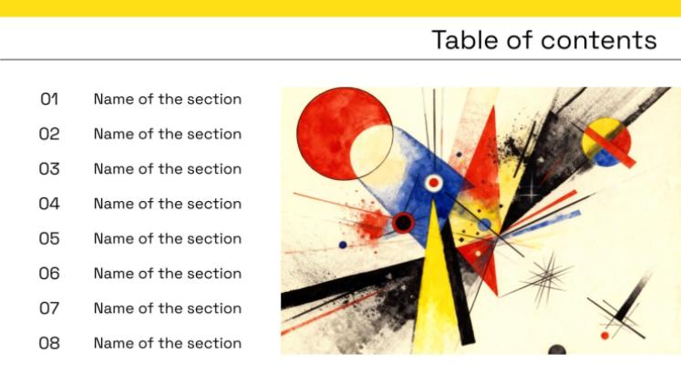 Étude d'analyse artistique Modèles de présentation