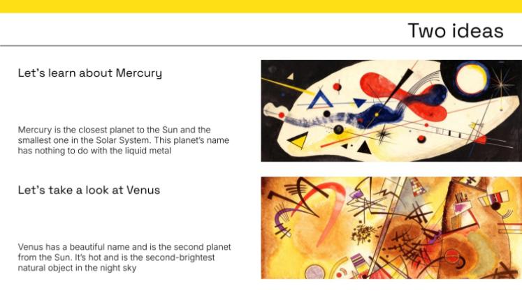 Étude d'analyse artistique Modèles de présentation