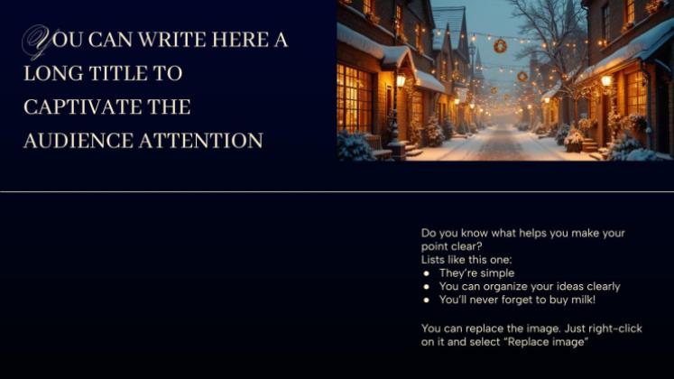 Modelo de apresentação Luzes mágicas de Natal