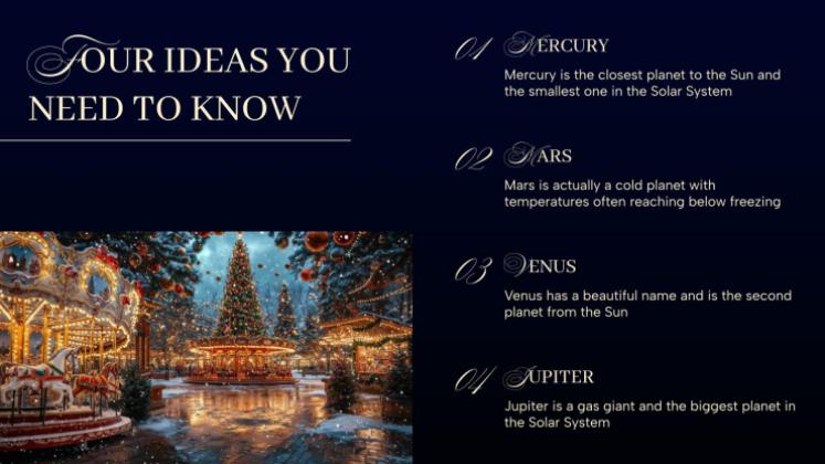 Modelo de apresentação Luzes mágicas de Natal