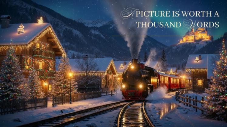 Modelo de apresentação Luzes mágicas de Natal