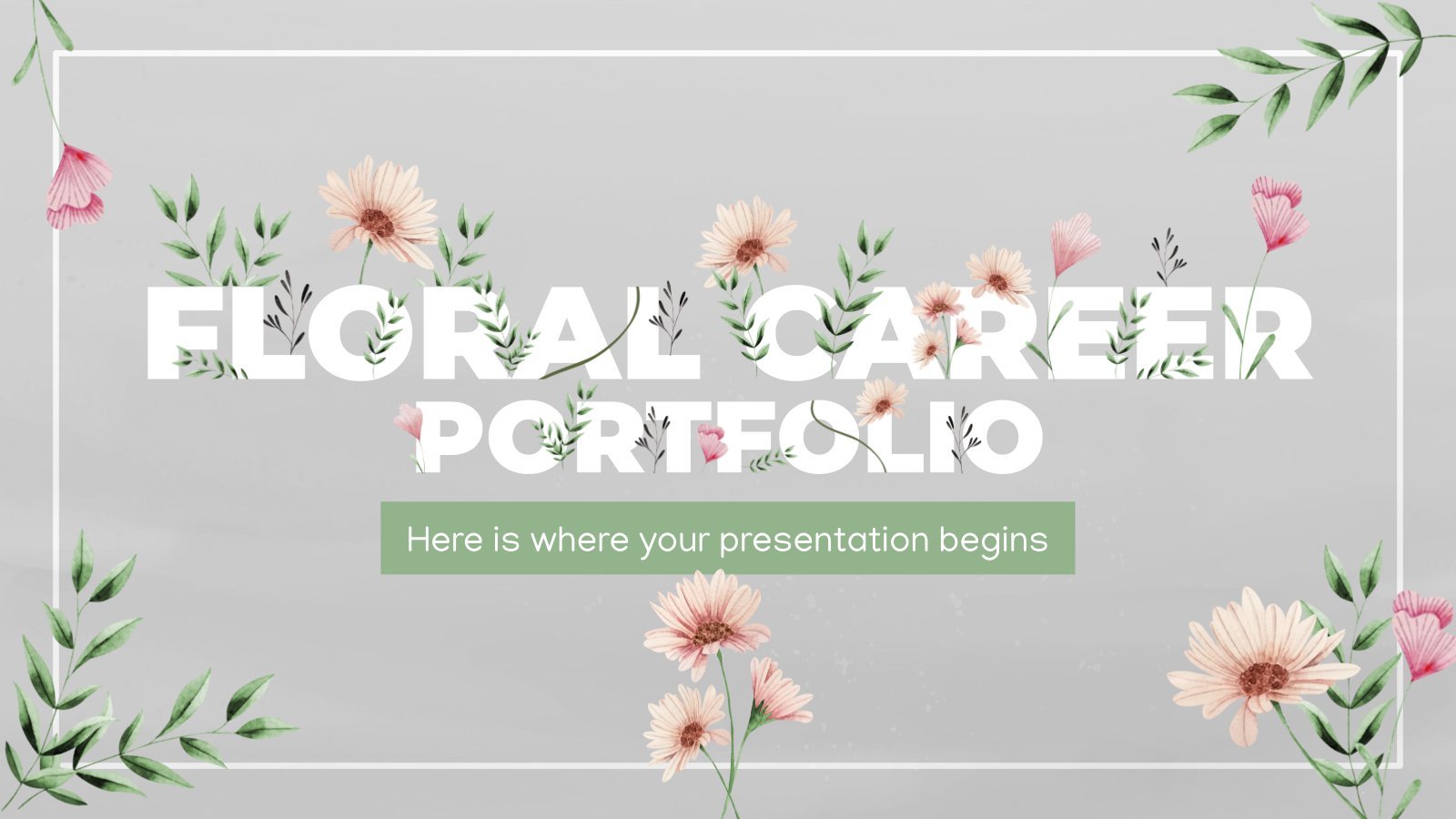 Floral Career Portfolio presentation template 