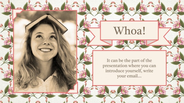 Classic Floral Photo Book for College presentation template 