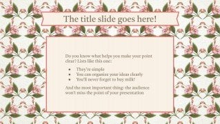 Classic Floral Photo Book for College presentation template 