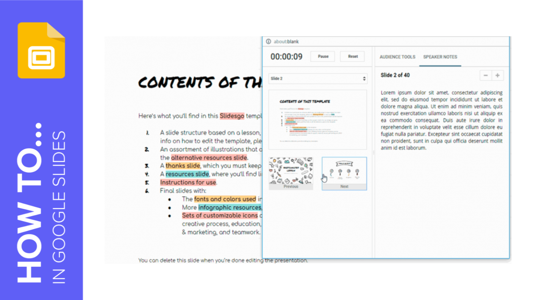 How to Add and Work with Speaker Notes in Google Slides - Tutorial