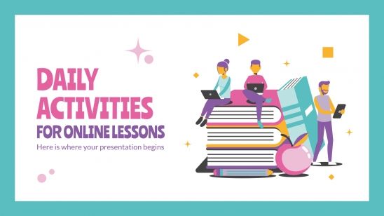Daily Activities for Online Lessons presentation template