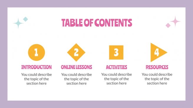 Daily Activities for Online Lessons presentation template