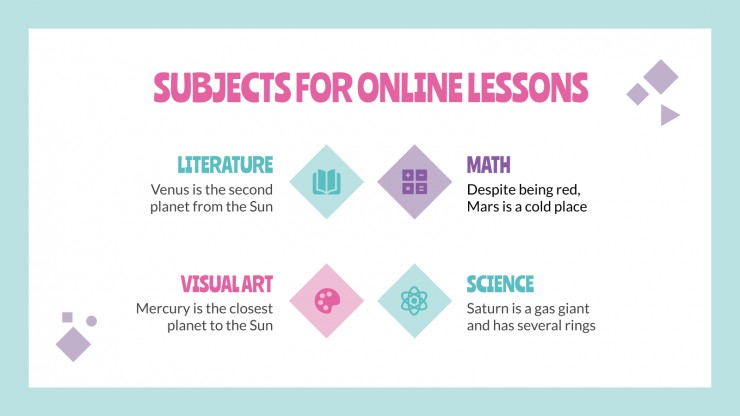 Daily Activities for Online Lessons presentation template