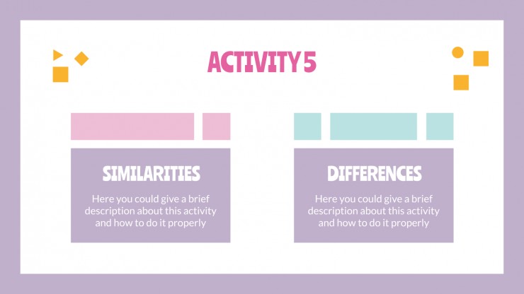 Daily Activities for Online Lessons presentation template