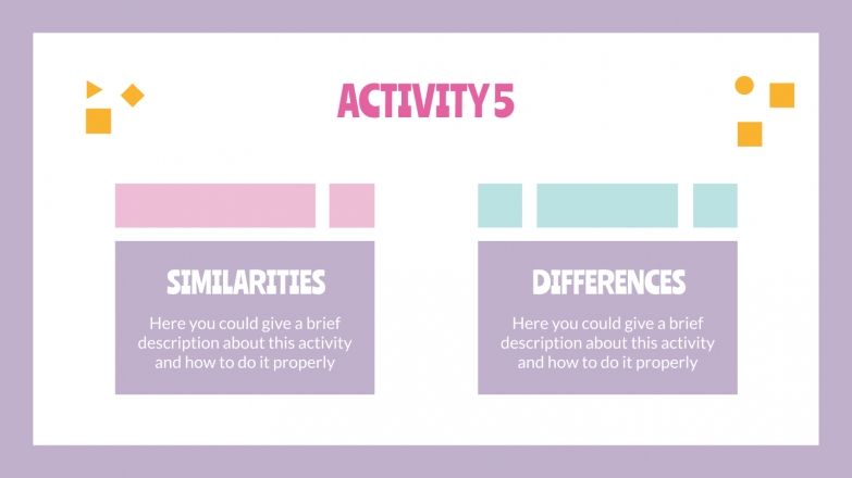 Daily Activities for Online Lessons presentation template