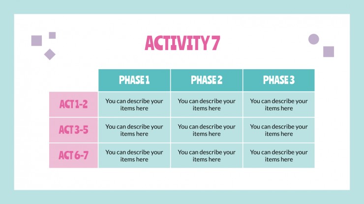 Daily Activities for Online Lessons presentation template