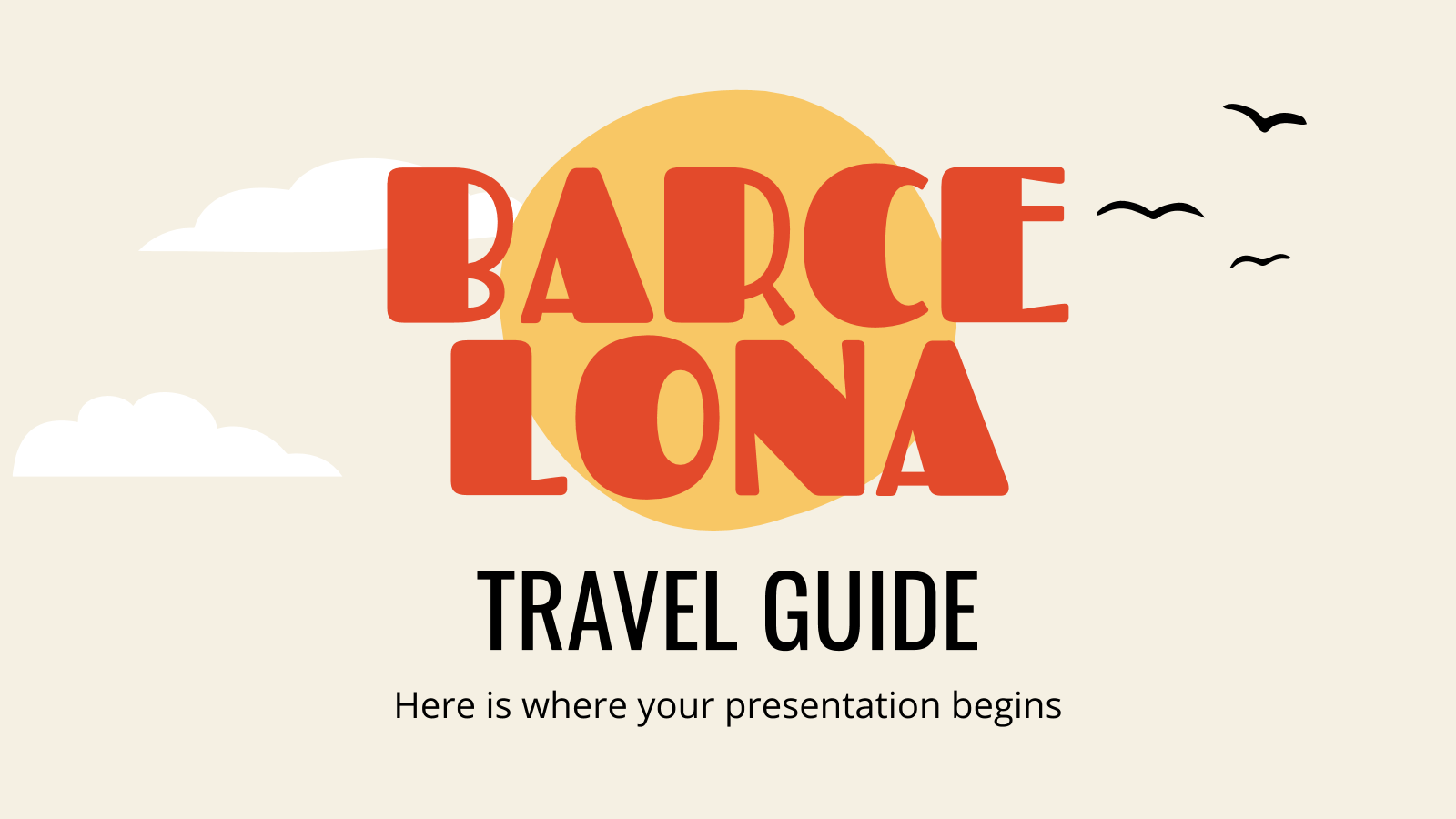 Travel Guide: Barcelona presentation template 