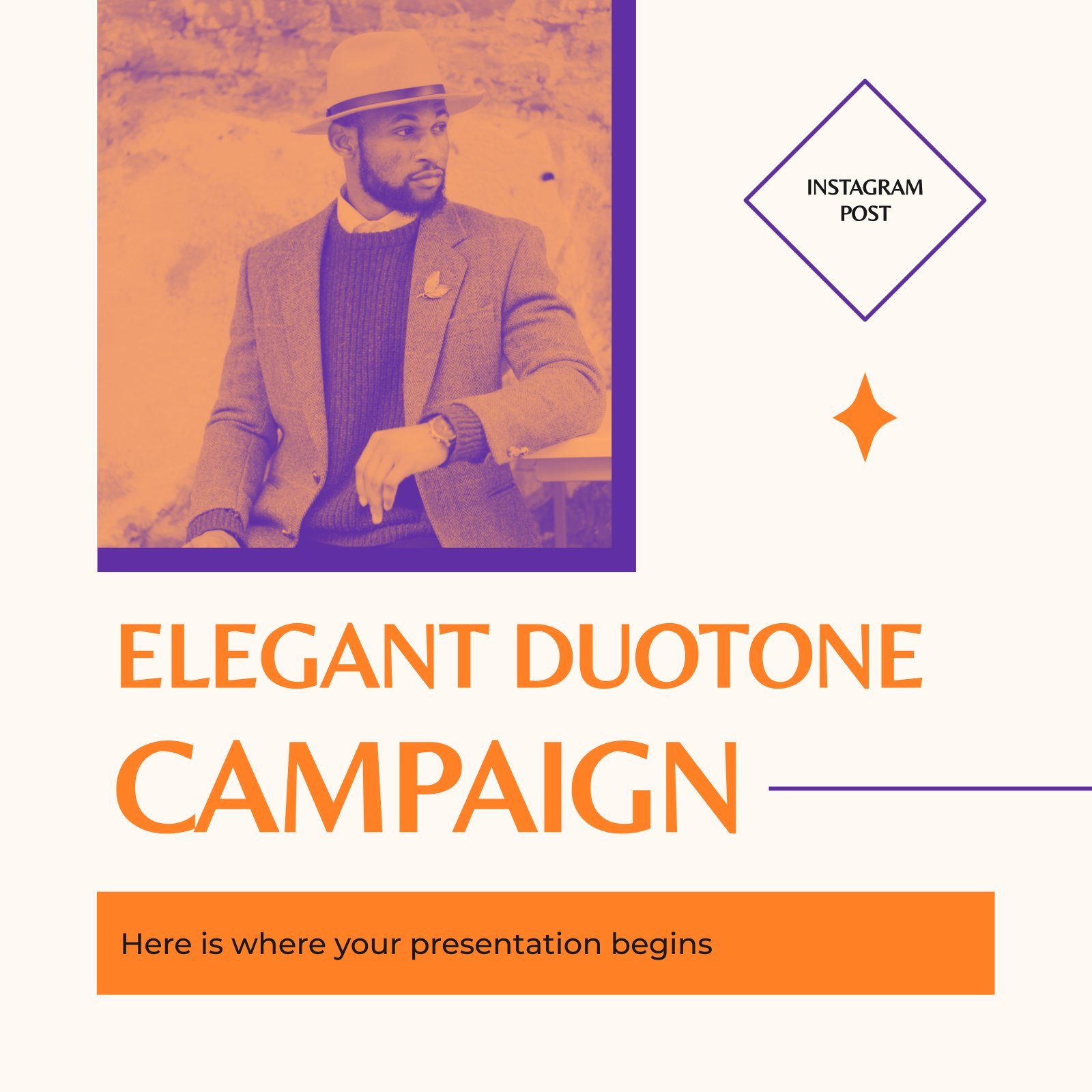 Elegante Duotone Instagram Posts Kampagne Präsentationsvorlage