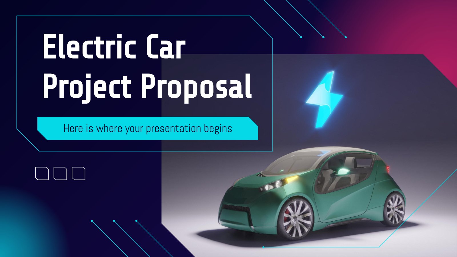 Plantilla de presentación Propuesta de proyecto de coche eléctrico